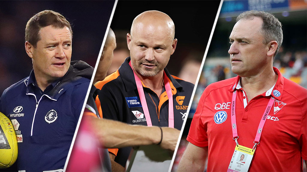 nextinline250519.jpg (L-R) John Barker, Matthew Nicks and John Longmire are three contenders to replace Brad Scott at North Melbourne - AFL,North Melbourne Kangaroos,Brad Scott